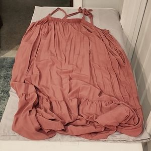 Coral maxi dress with pockets